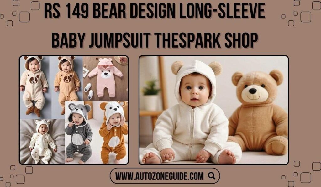 rs 149 bear design long-sleeve baby jumpsuit thespark shop